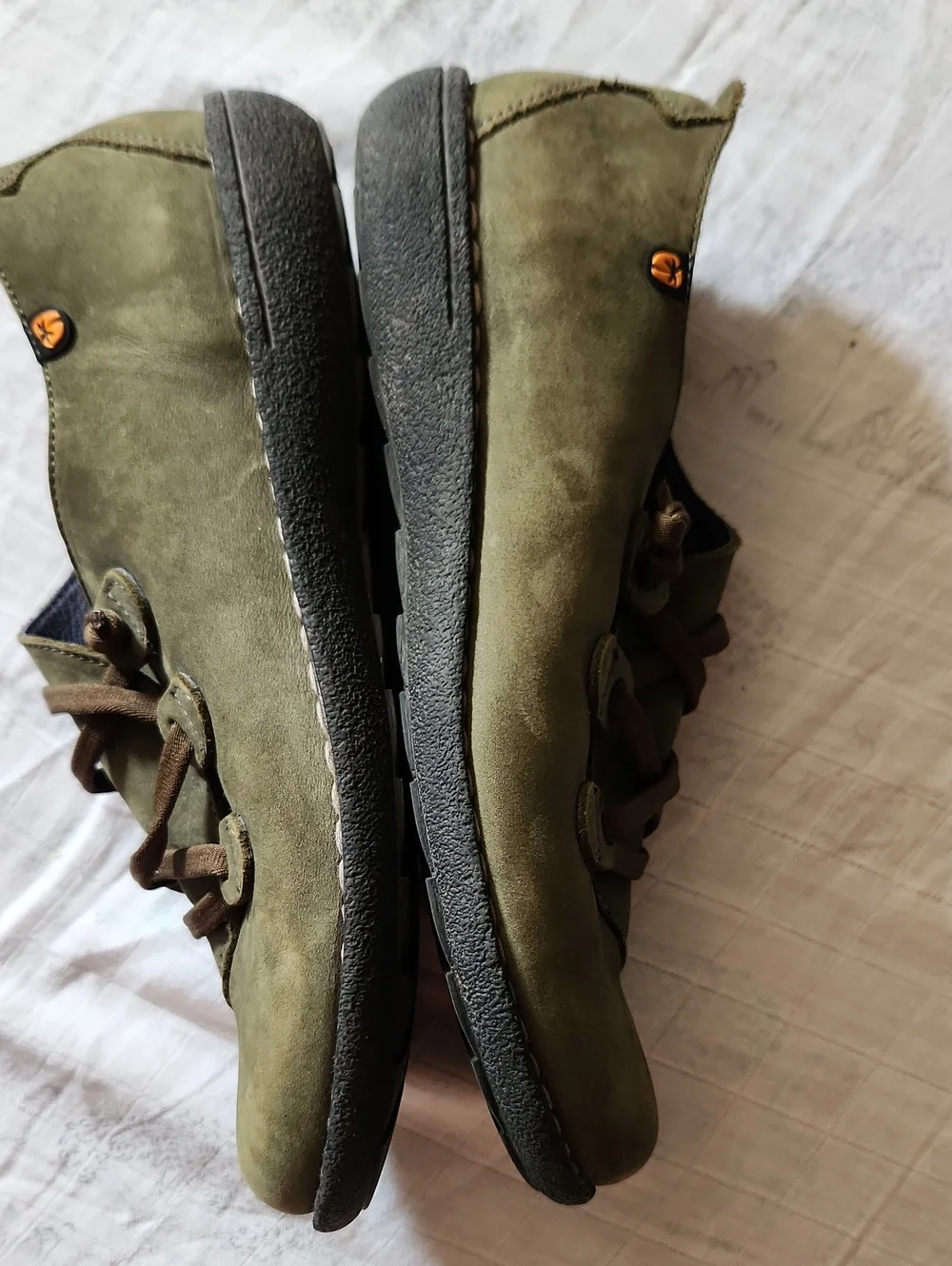 Jungla Elastic Loop Lacing Olive Green Suede Women's Shoes Size 40/9.5